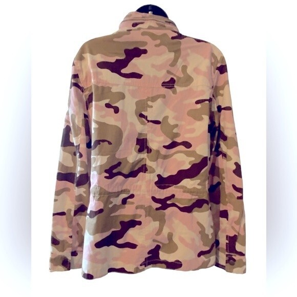 Cream, camel & pink camo jacket, pink camouflage lightweight coat by Love Tree L - Picture 4 of 15